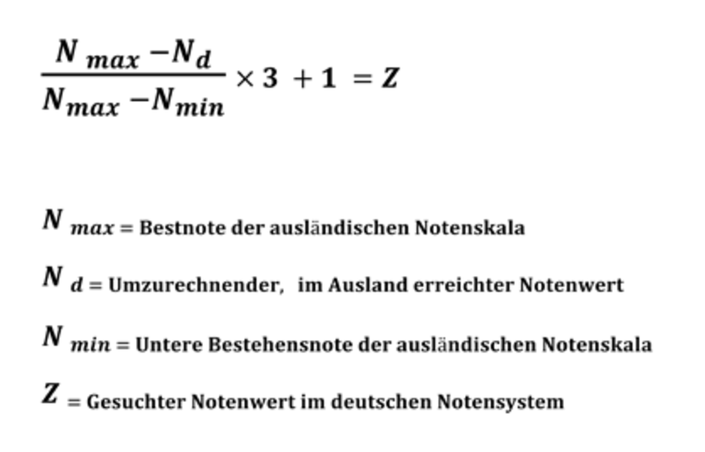 Bayerische Formel Notenumrechnung