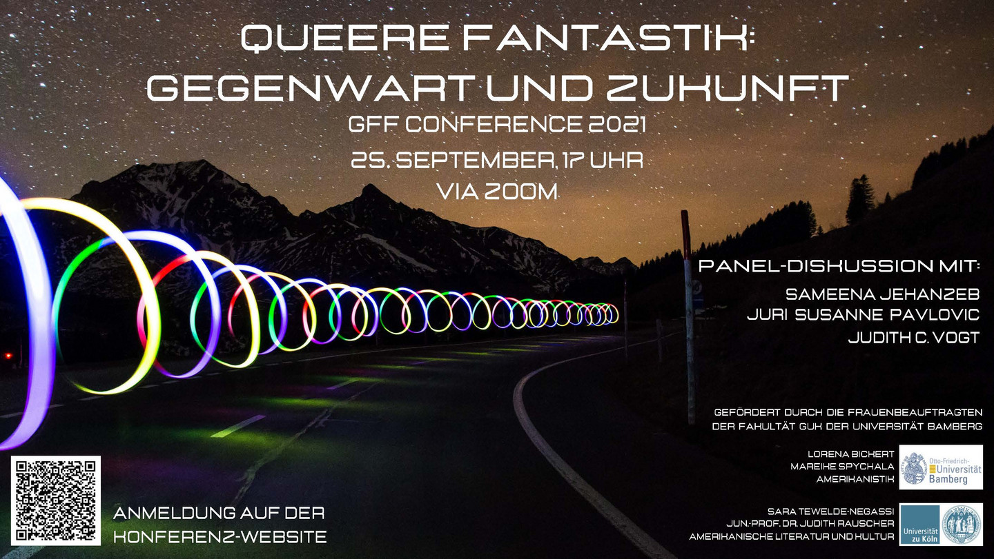 Poster der Panel Diskussion "Queere Fantastik: Gegenwart und Zukunft"